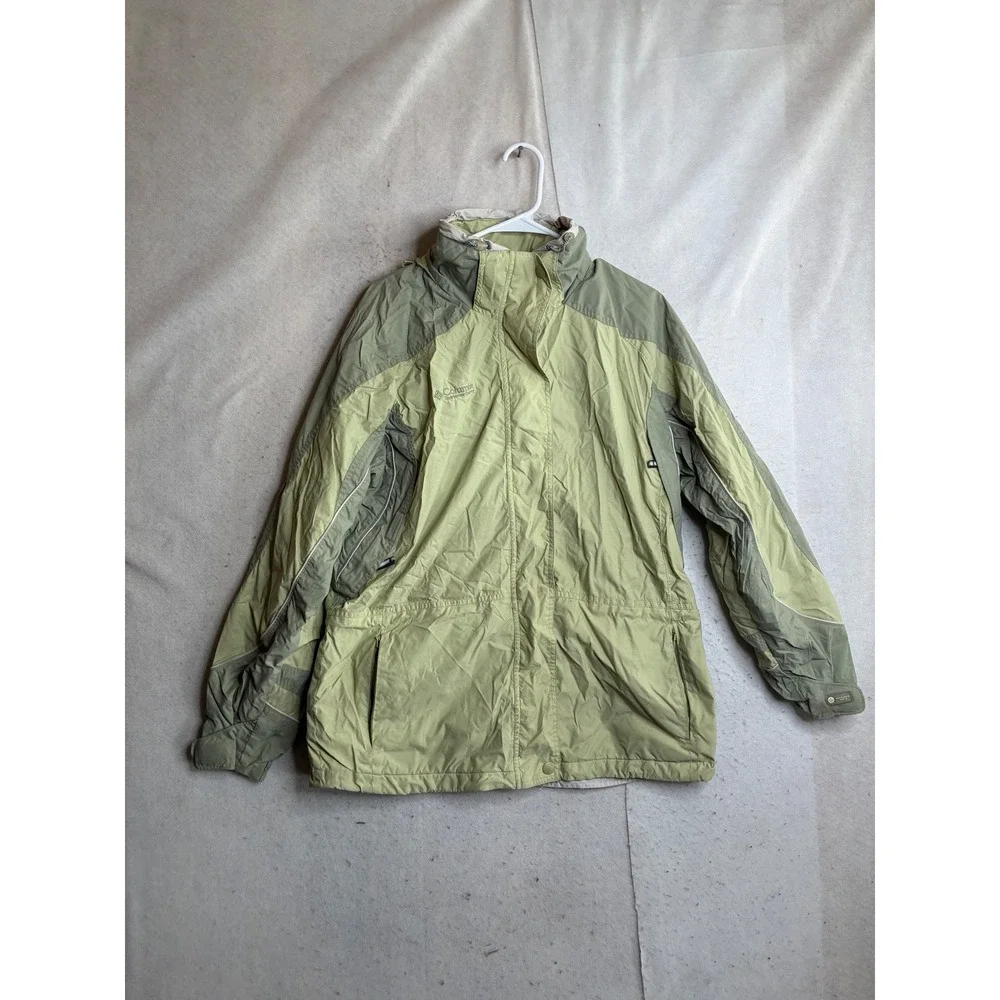 Columbia Interchange Jacket Womens XL Green Full Zip Outdoor Hiking Shell 7786